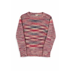 Tulle Womens Space Dye Open Knit‎ Sweater Pink Blue Crew Neck IG1925 Size XS